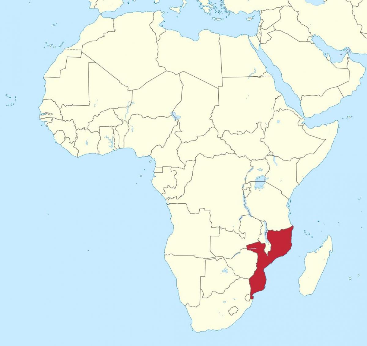 քարտեզ Մոզամբիկ Աֆրիկա